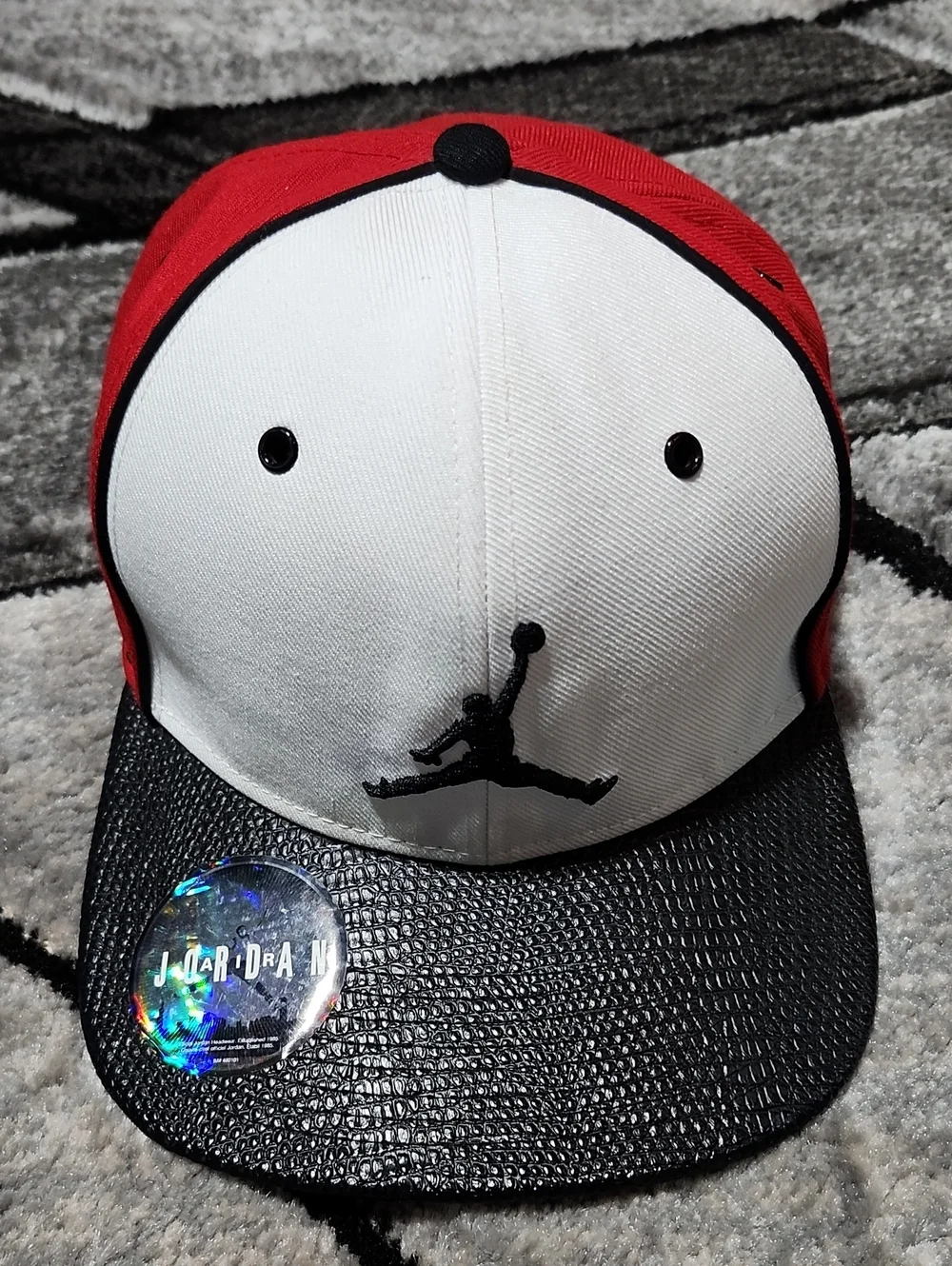 VINTAGE JORDAN JUMPMAN EMBROIDERED COLORWAY FLAT COW LEATHER SNAP-BACK HAT CAP